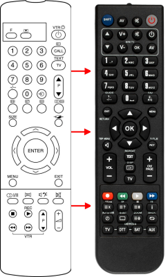 Replacement remote control for Toshiba 10107C
