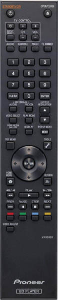 Replacement remote control for Pioneer BDP-140