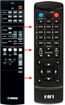 Replacement remote control for Yamaha RAV435