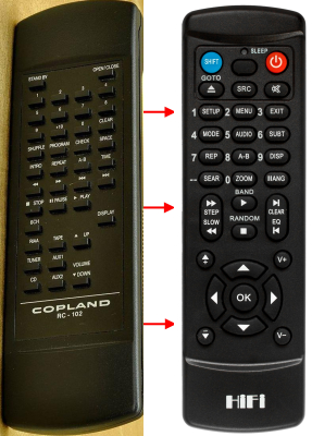 Control remoto de sustitución para Copland CDA-823