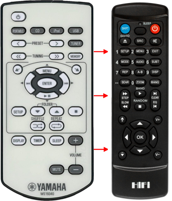 Replacement remote control for Yamaha CRX-040