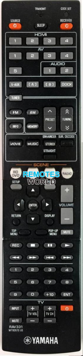 Universal Remote Control For Yamaha RX-V465 RX-V467 RX-V467BL RX-V473 A/V Receivers