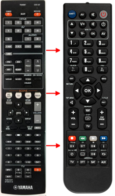 Replacement remote control for Yamaha RAV331-WT92670US