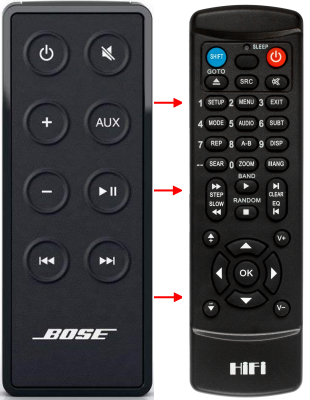 Erstatnings-fjernbetjening til  Bose 410633
