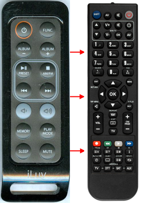Replacement remote for Iluv I199
