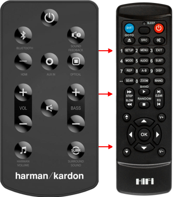 提供替代品遥控器 Harman Kardon SB20