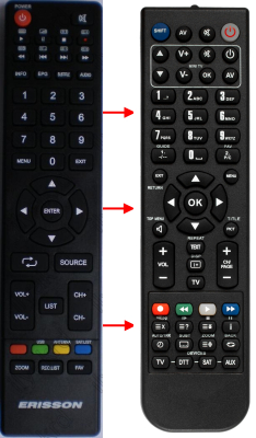 Replacement remote control for Erisson 32LEC2000