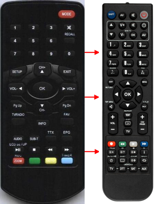 Replacement remote control for Not Only TV LV6TVHD7