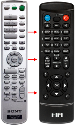 Replacement remote control for Sony RM-SR370AV