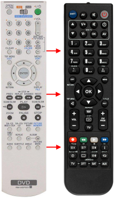 Replacement remote for Sony RM-ASP001, DVP-CX995, DVP-CS995V, DVP-CX995V