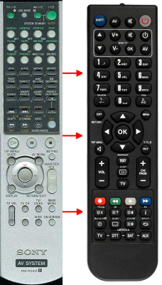 Replacement remote control for Sony RM-PG412