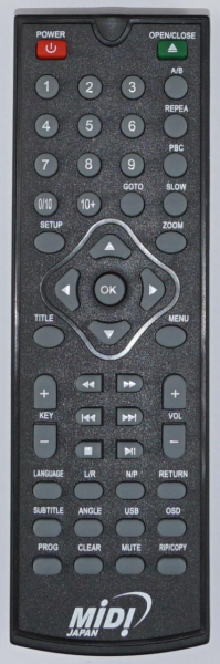 Replacement remote control for Vr DV-412MKV