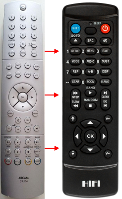 Replacement remote control for Arcam CR104