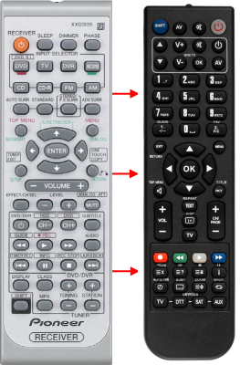 Replacement remote control for Pioneer VSX-517-K