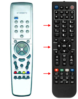 Replacement remote control for LG CT29K30VE
