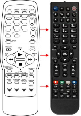 Replacement remote control for Aiwa VX-10P