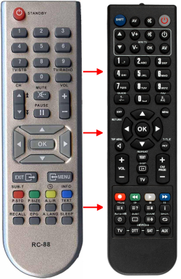 Replacement remote control for Irc SAT KOD420