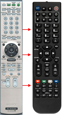 Replacement remote control for Sony RM-ADP008