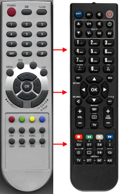 Replacement remote control for Homecast T3010MHPTLC