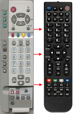 Replacement remote control for Technics SA179X17