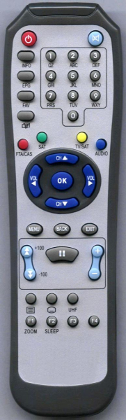 Replacement remote control for Big Sat DSR8000PLUS