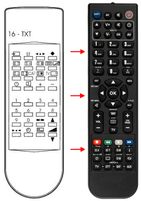 Replacement remote control for Admiral 16TXT
