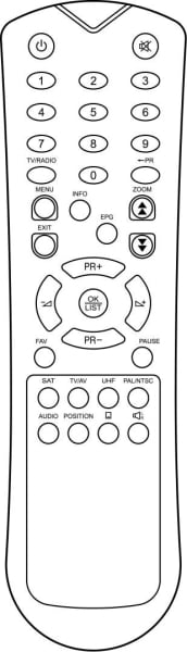 Replacement remote control for Satycon F1T TDT