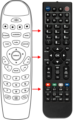 Replacement remote control for Classic IRC83078
