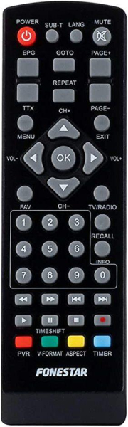 Replacement remote control for Zhong Ou HD-999DVB-T3NEW