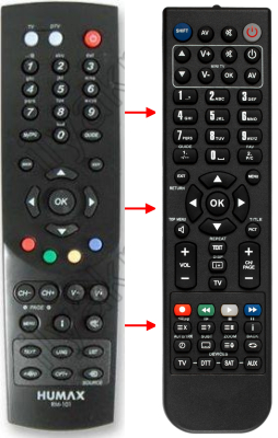 Replacement remote control for Humax COMBO9000(2VERS.)
