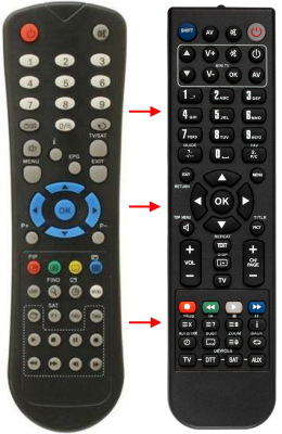 Replacement remote control for Amiko SSD-570CXPVR