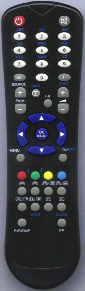 Replacement remote control for Quadro CTV7230TXT