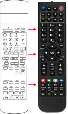Replacement remote control for JVC AV-G14M