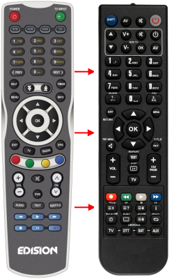 Control remoto de sustitución para Edision OS MEGA DVB-S2+DVB-S2+DVB-S2T2C(COMBO SAT-DTT)