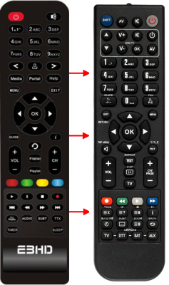 Replacement remote control for Amiko VIPER4K V20