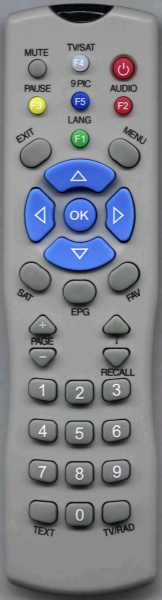 Replacement remote control for Platinium FTA9000PLUS