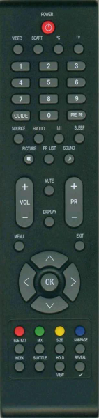 Replacement remote control for Aoc 98TRABD-5NT-F(2VERS.)