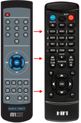 Replacement remote control for Musical Fidelity M1CDT