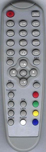 Replacement remote control for Tevion 20808REM.CONTR.