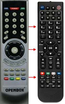 Replacement remote control for Openbox F-500FTA