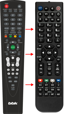 Replacement remote control for Bbk LEM2681F