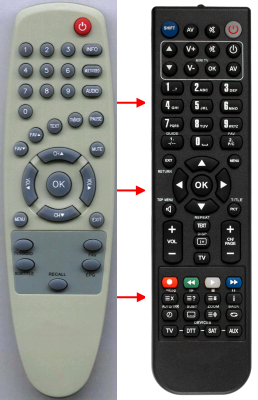 Replacement remote control for Gbc SAT4000