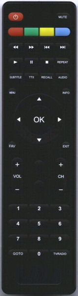 Replacement remote control for Tecsoft DVB-T002