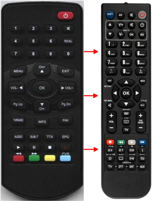 Replacement remote control for Mindtech DVBF27