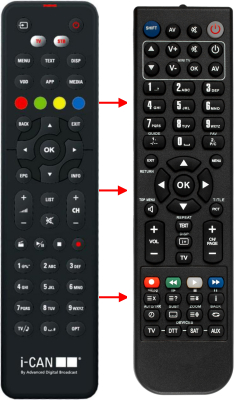 Replacement remote control for ADB I-CAN1100T-BG BLACK