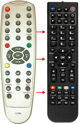 Replacement remote control for Eyetv DTT DELUXE ELGATO