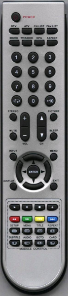 Replacement remote control for Odys RC-6182