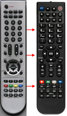 Replacement remote control for Odys MULTIFLAT19CINEMA DVDVBT