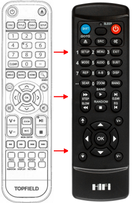Replacement remote control for Topfield TF-G9600