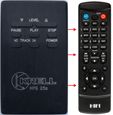 Replacement remote control for Krell KPS25S